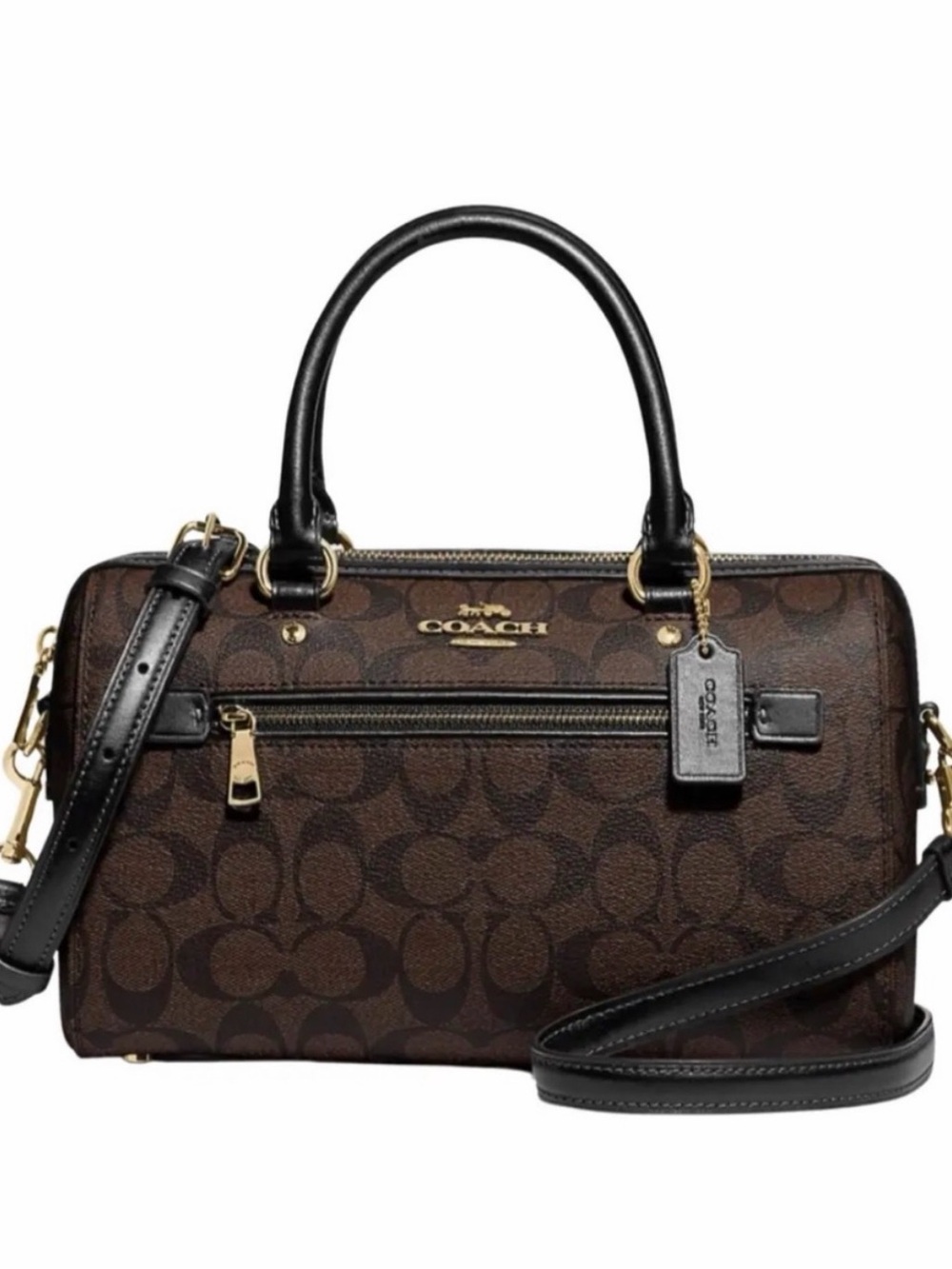 Coach Brown signature Rowan Satchel bag.